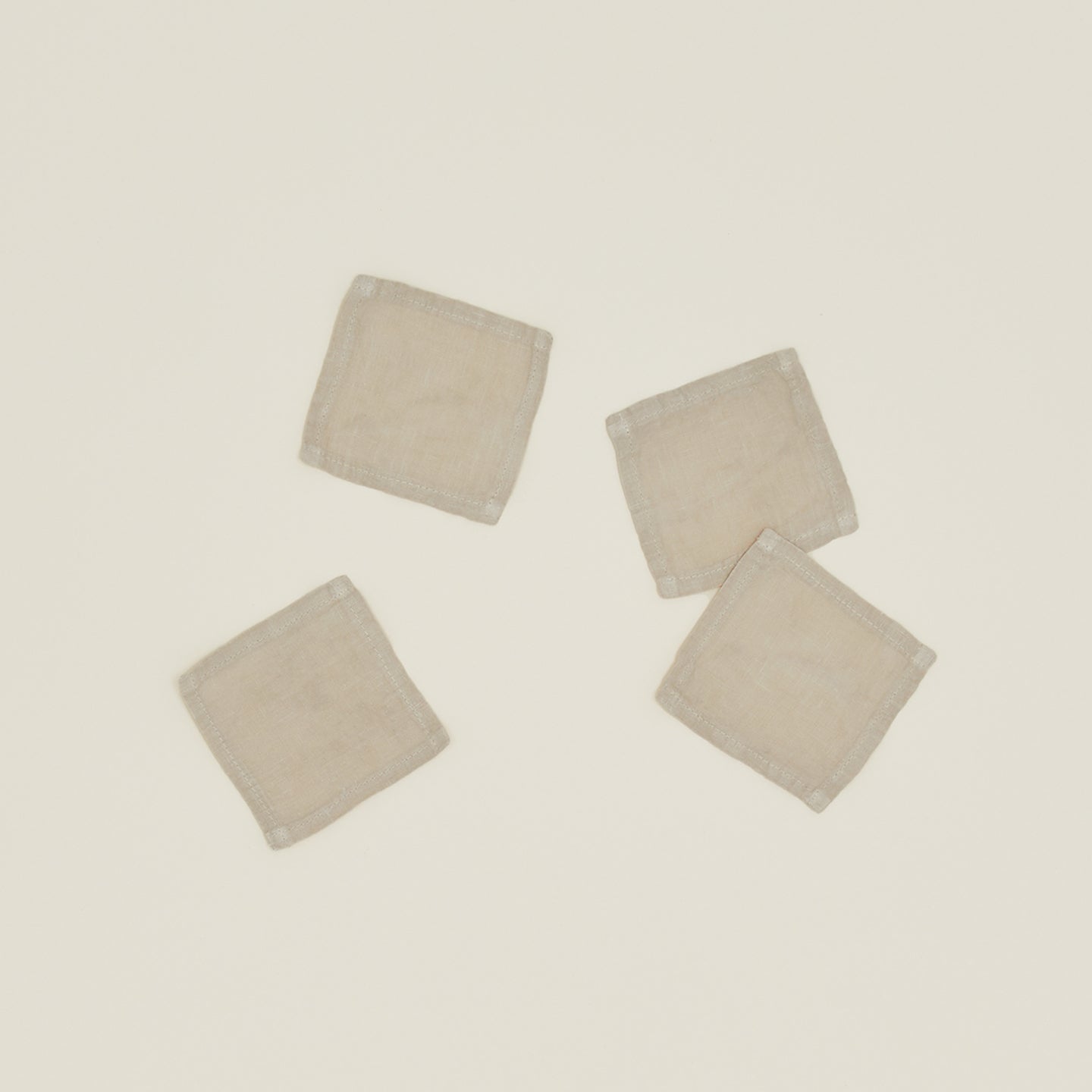 Simple Linen Cocktail Napkins, Set of 4 - Flax