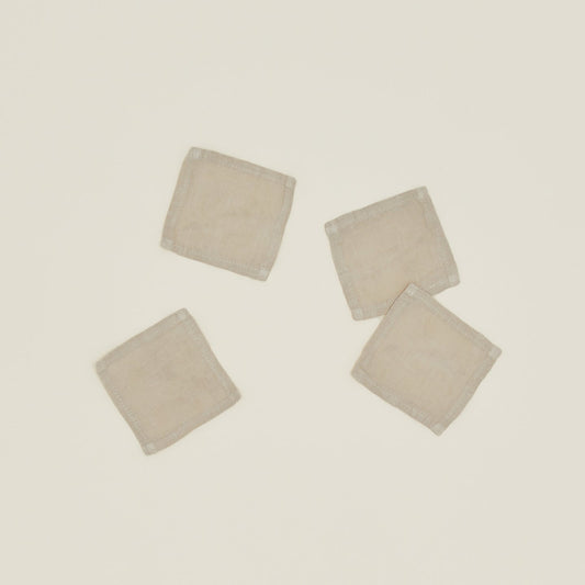 Simple Linen Cocktail Napkins, Set of 4 - Flax