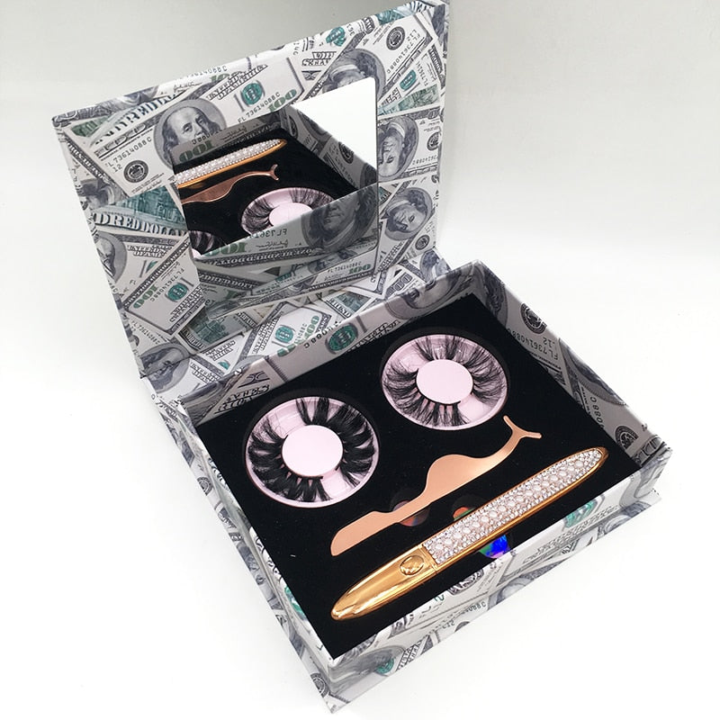 Big 3 Pairs Lash Packaging with Eyelashes