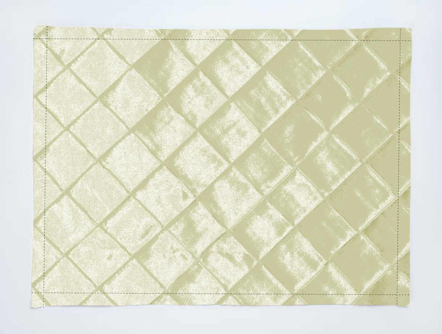 Cross-Stitch Pintuck Diamond Pattern Polyester Taffeta Dinner Table Placemats Holiday Home Decoration 13" x 19" (Pack of 4)