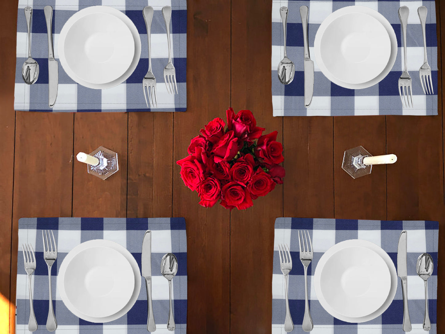 Buffalo Poplin Dinner Table Placemats Holiday Home Decoration 13" x 19" (Pack of 4)