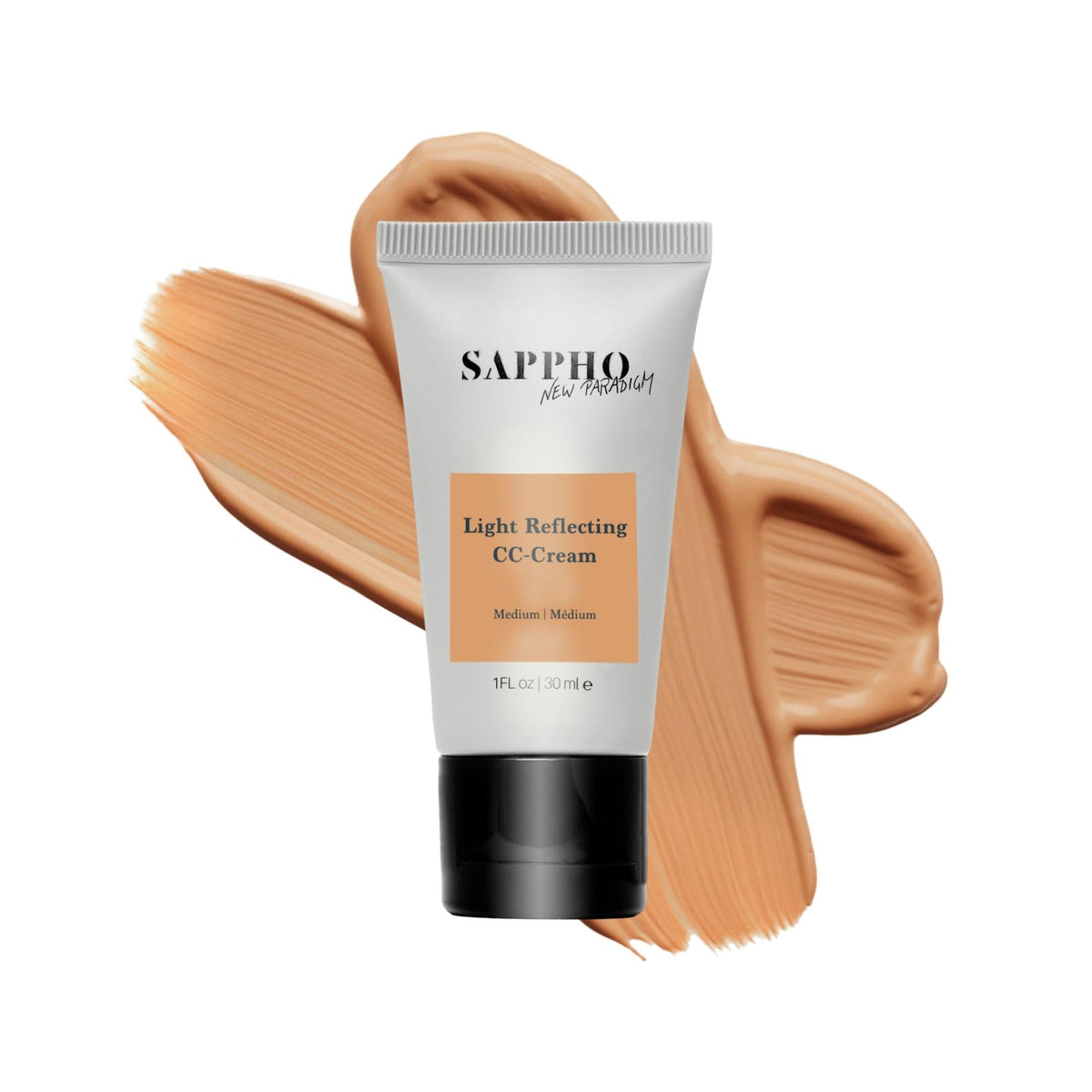 C.C. Cream - Makeup - Sappho New Paradigm - Organic_CC_Cream_Medium_With_Swatch_White_Background - The Detox Market | Medium