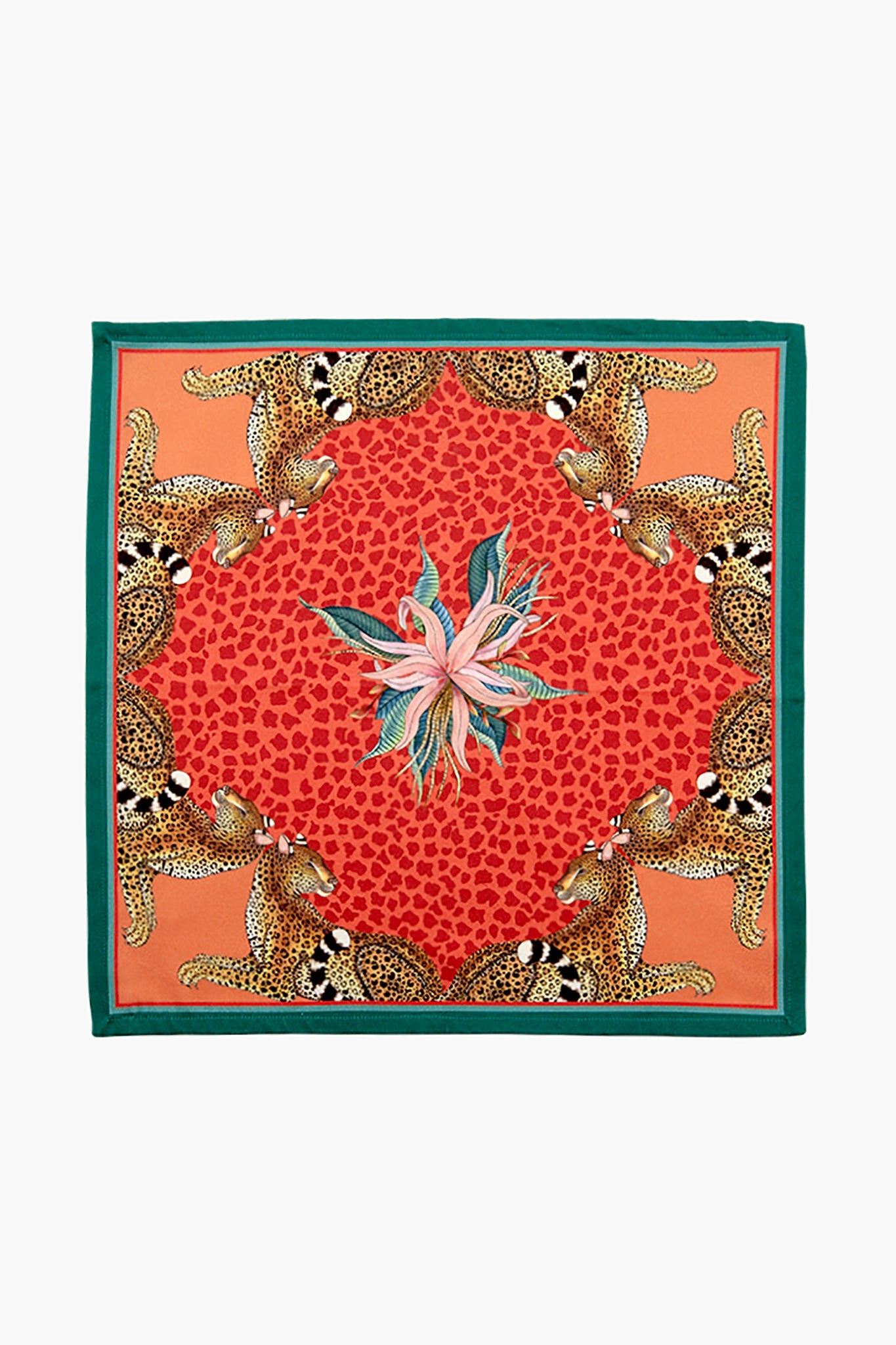 Coral Leopard Lily Napkins (Set of 2)