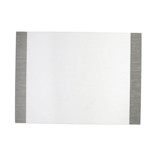 Vietri Reversible White/Gray Edged Rectangular Placemat (Set of 4)