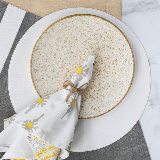 Vietri Reversible Round Placemats - White (Set of 4)