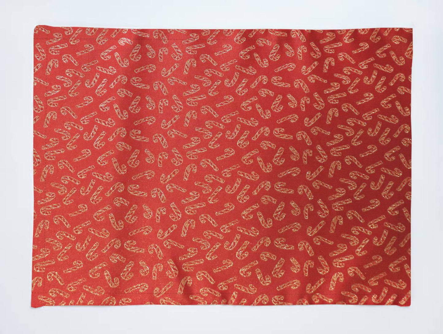 Candy Canes Brocade Dinner Table Placemats Holiday Home Decoration 13" x 19" (Pack of 4)