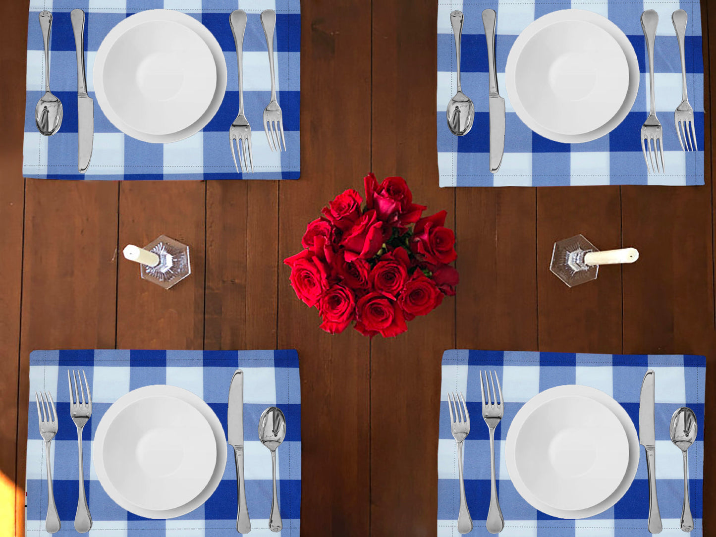 Buffalo Poplin Dinner Table Placemats Holiday Home Decoration 13" x 19" (Pack of 4)