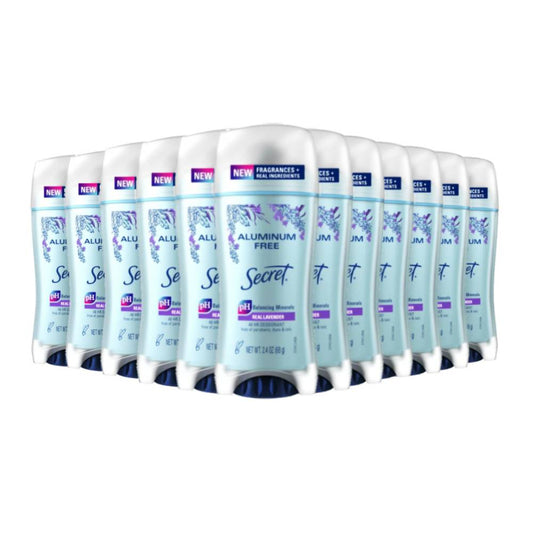 Secret Aluminum Free Deodorant Lavender 2.4 oz - 12 Pack