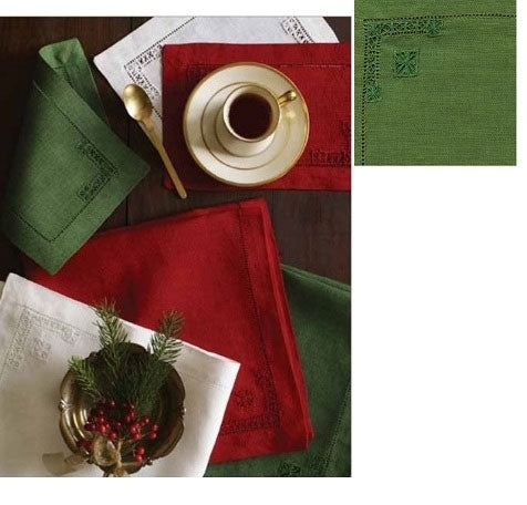 Sferra Memento Cocktail Napkins - Set of 4 - Emerald