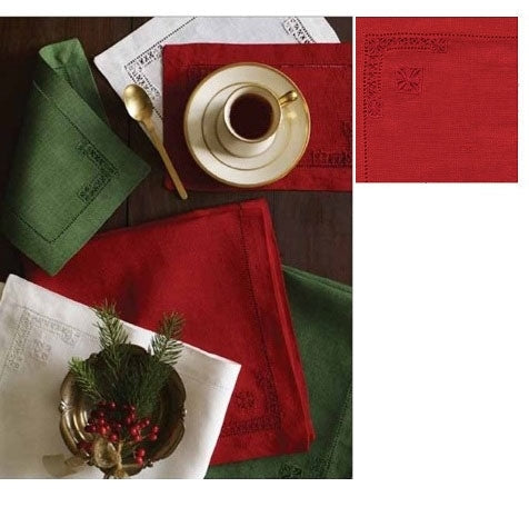 Sferra Memento Cocktail Napkins - Set of 4 - Red