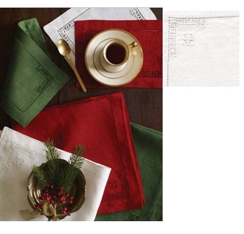 Sferra Memento Cocktail Napkins - Set of 4 - White