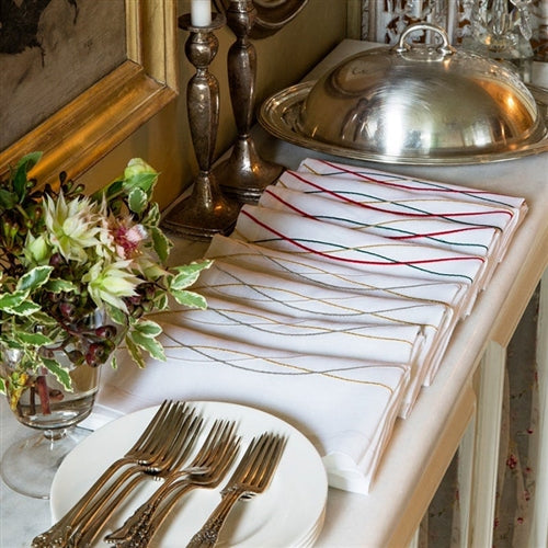 Sferra Cade Dinner Napkins (Set of 4) - Gold/Silver