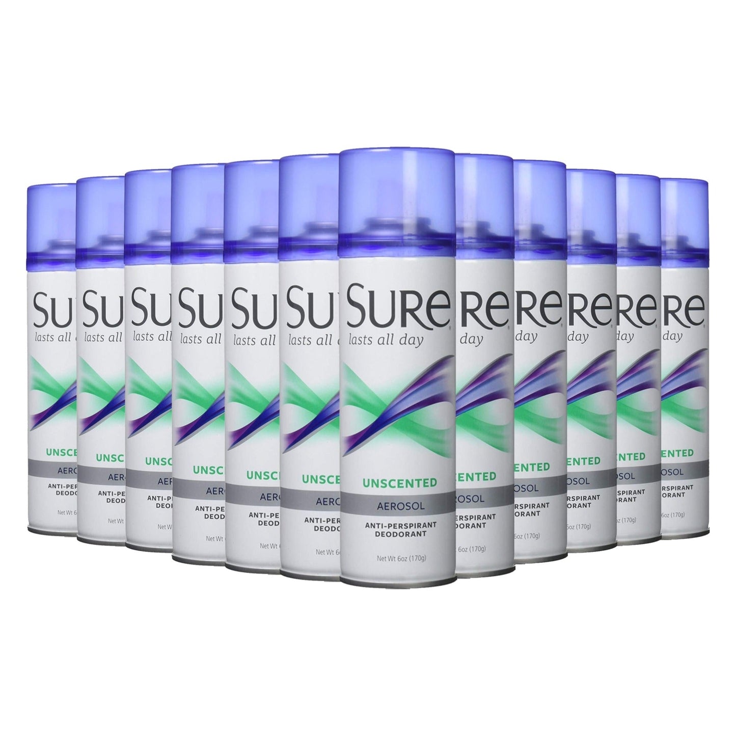 Sure Aerosol Unscented 6 oz Anti-Perspirant & Deodorant Spray - 12 Pack