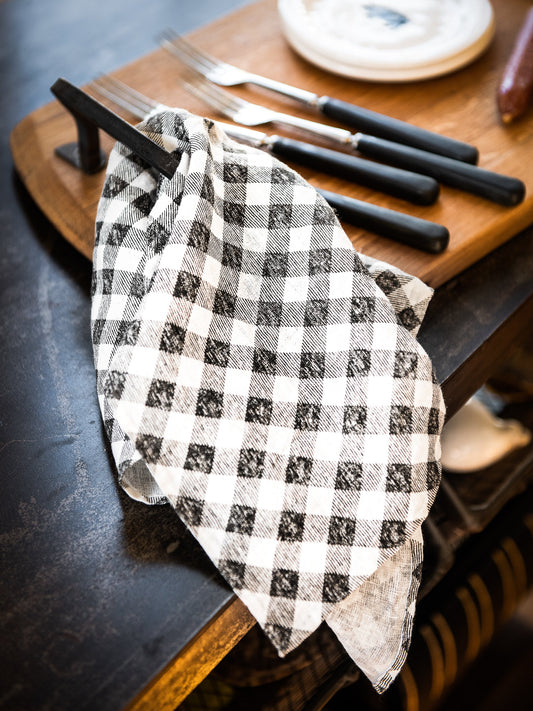Sir|Madam Black Gingham Napkins