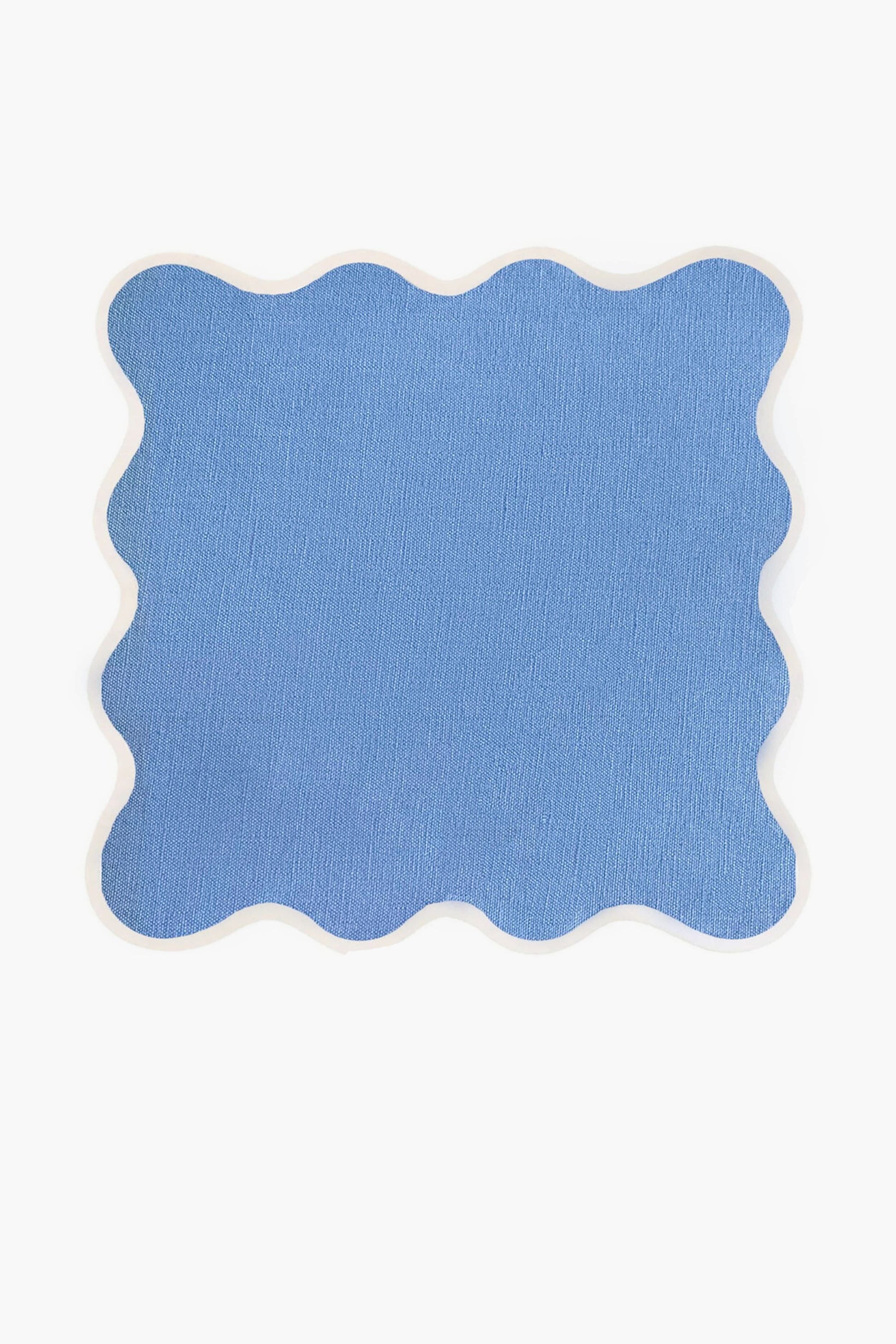 Cornflower Linen Scalloped Square