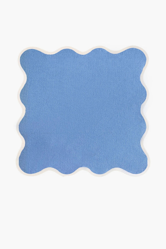 Cornflower Linen Scalloped Square
