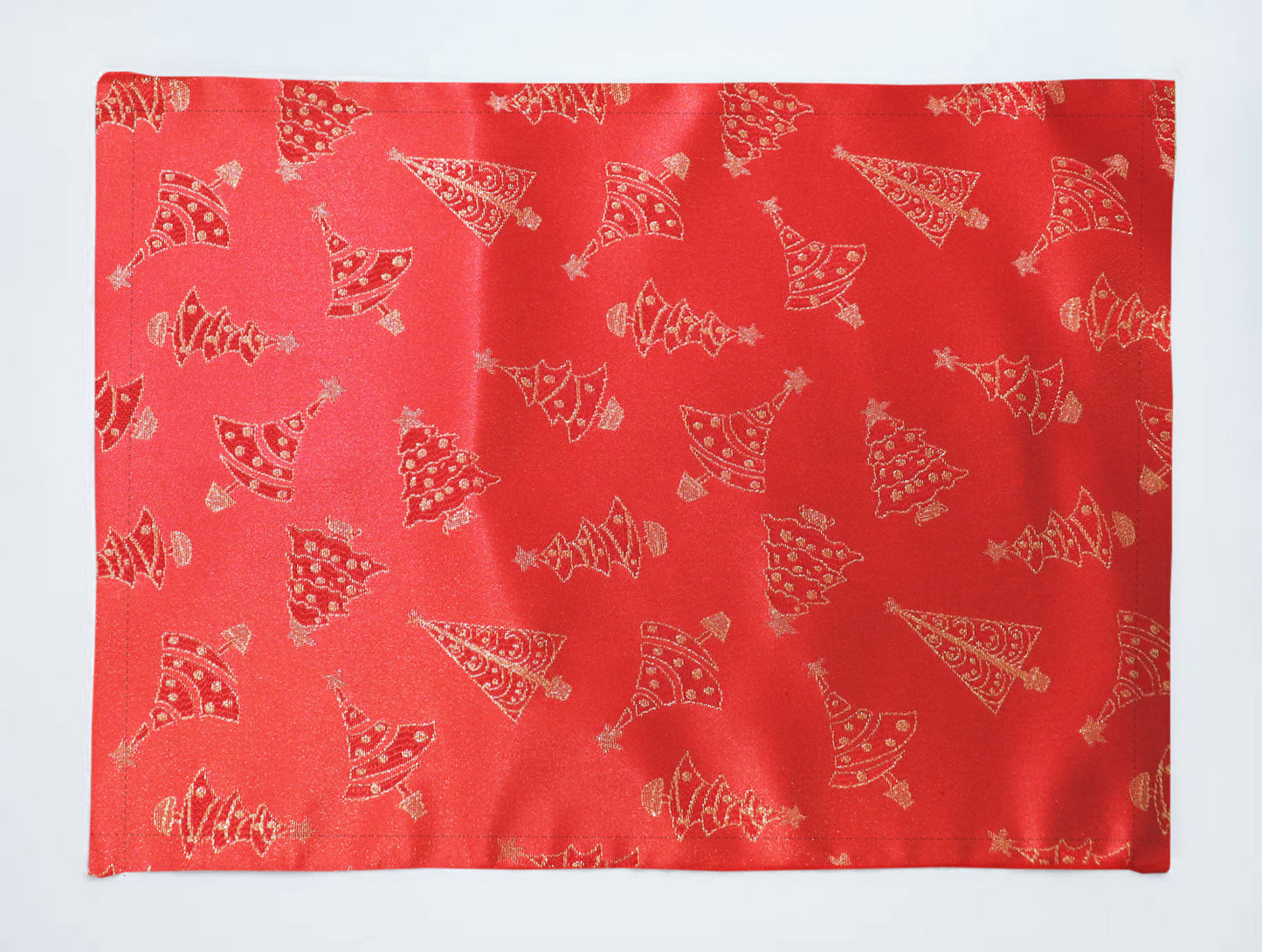 Christmas Trees Brocade Dinner Table Placemats Holiday Home Decoration 13" x 19" (Pack of 4)