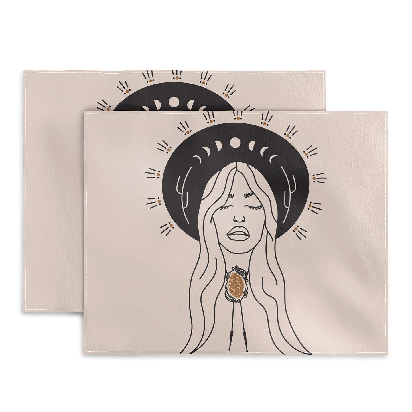 Desert Angel in Black Cream Placemats (DS) DD