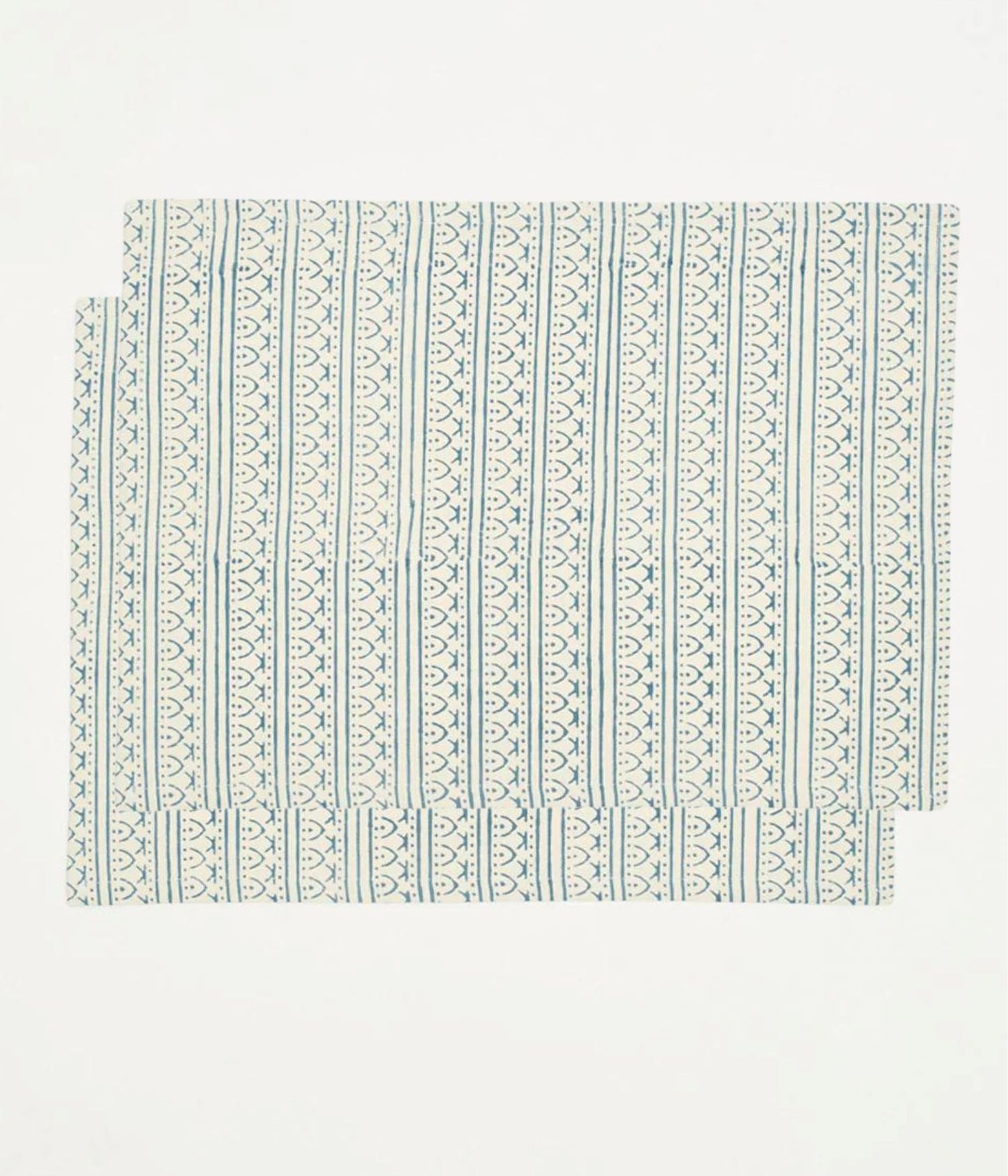 Block Print Graphic Placemat Set Table Linens Anchal Cobalt