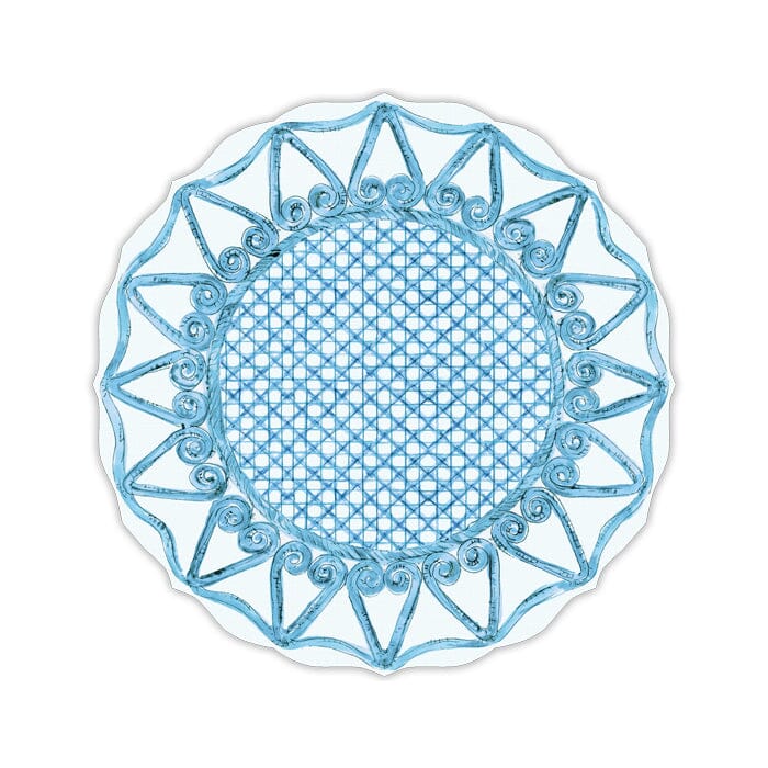 Blue Rattan Round Paper Placemats