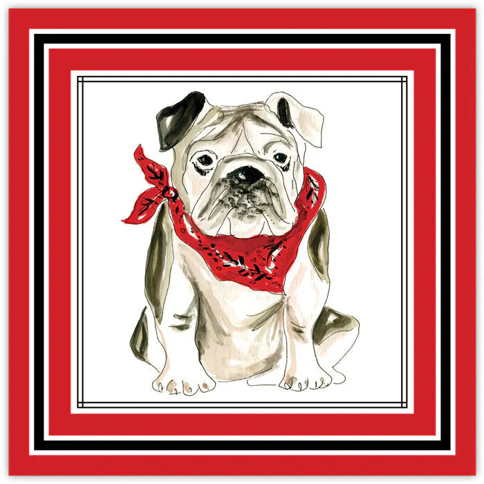 Bulldog in Bandana Square Placemats
