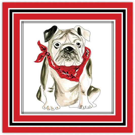 Bulldog in Bandana Square Placemats