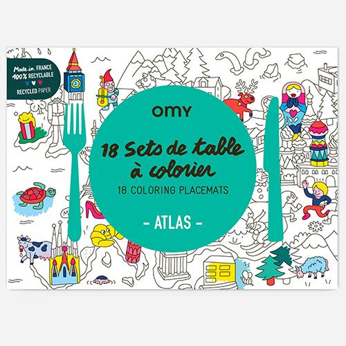 Atlas COLOR ME Paper Placemats, Set of 18 by Omy France