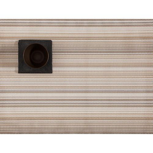 Chilewich: Multi Stripe Woven Vinyl 14" x 72" Table Runner CLEARANCE Placemats Chilewich Rectangle (14" x 19") Champagne Multi Stripe