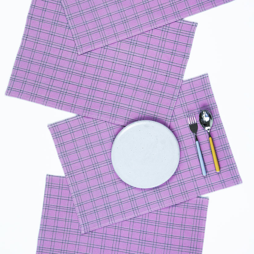 Chiapas Plaid Placemat Set Placemats Archive New York Lilac