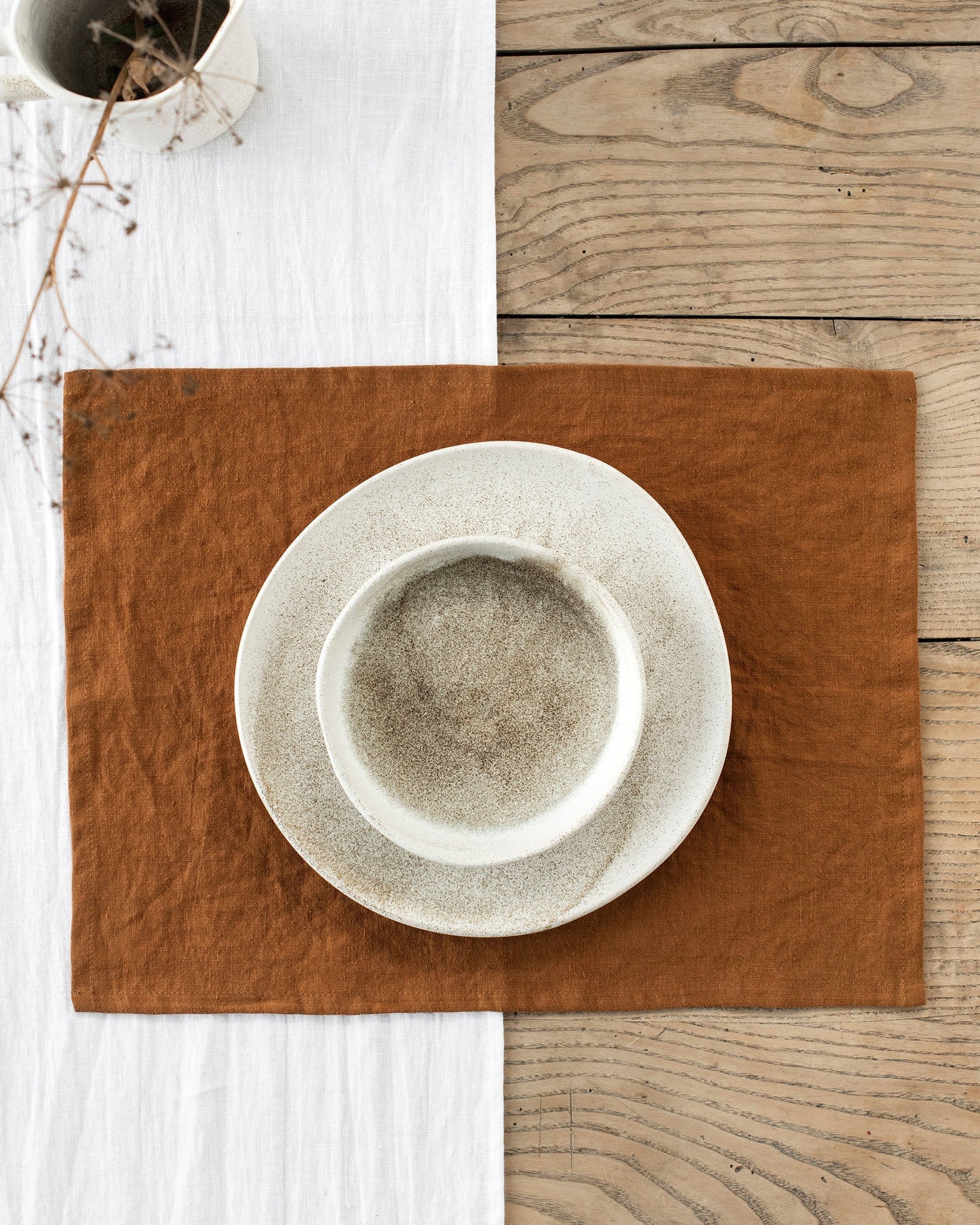 Cinnamon linen placemat set of 2