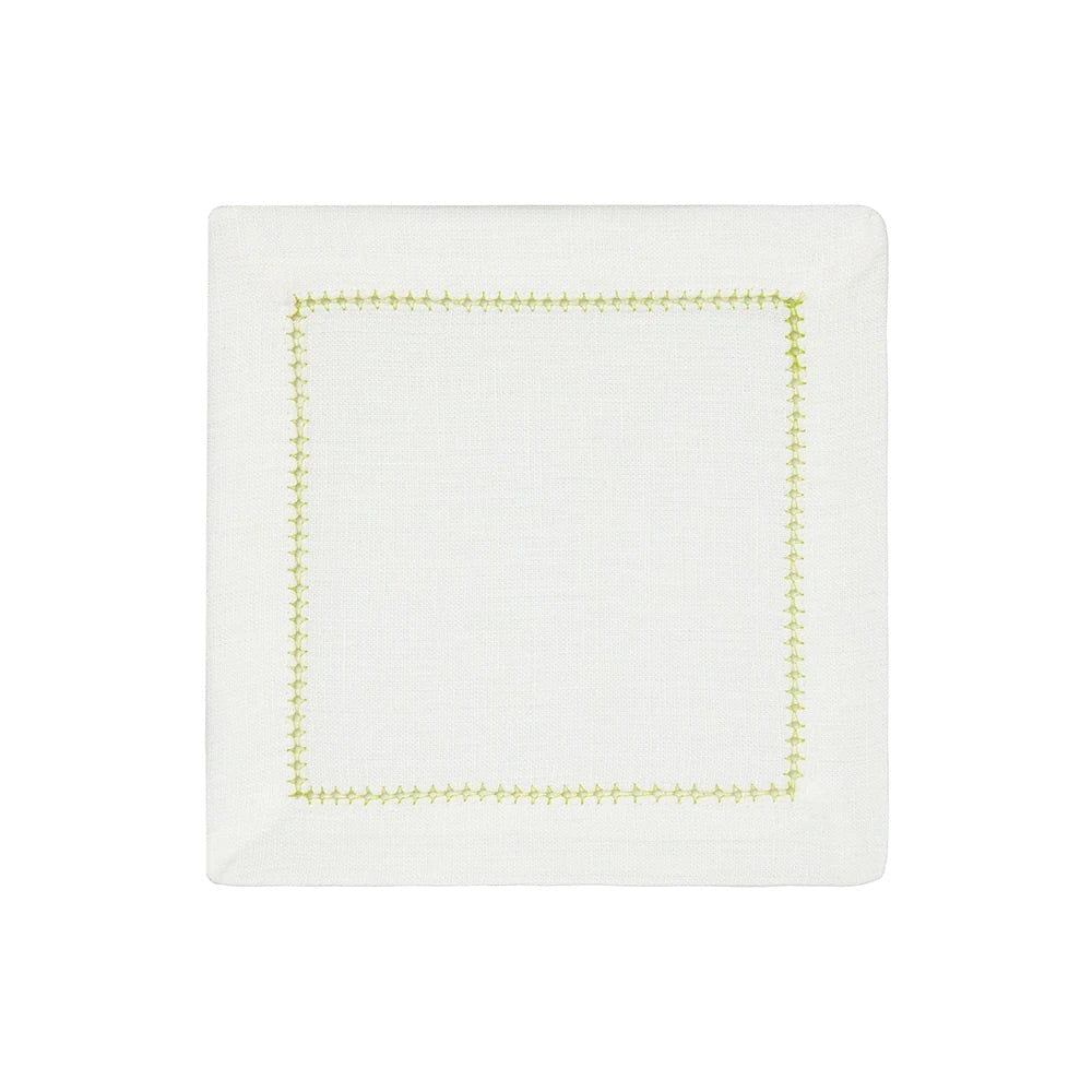 Lime and White Dolce Cocktail Napkins by Mode Living | Fig Linens