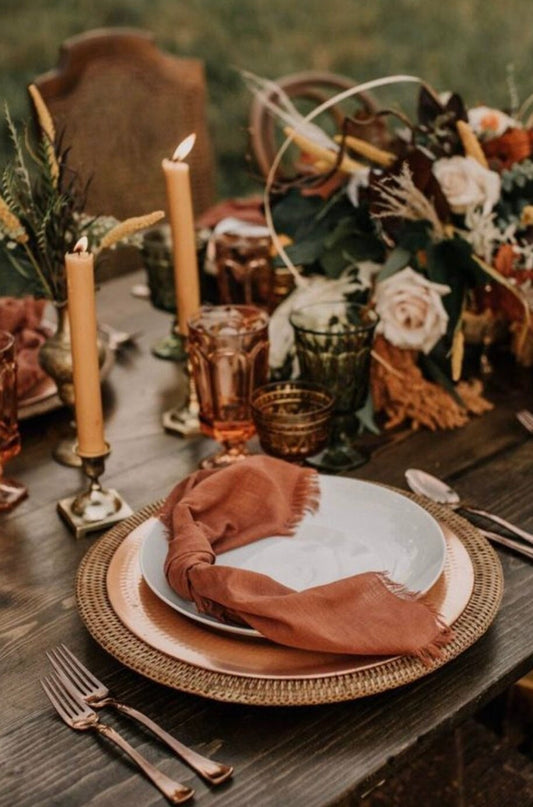 10 Terracotta Gauze Cheesecloth Linen Napkins