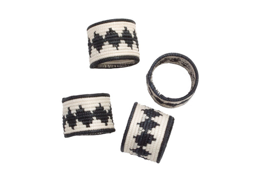 Black + White Napkin Ring Set