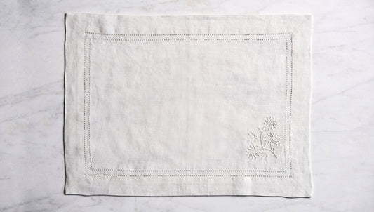 RW Guild Passiflora Embroidered Linen Placemat