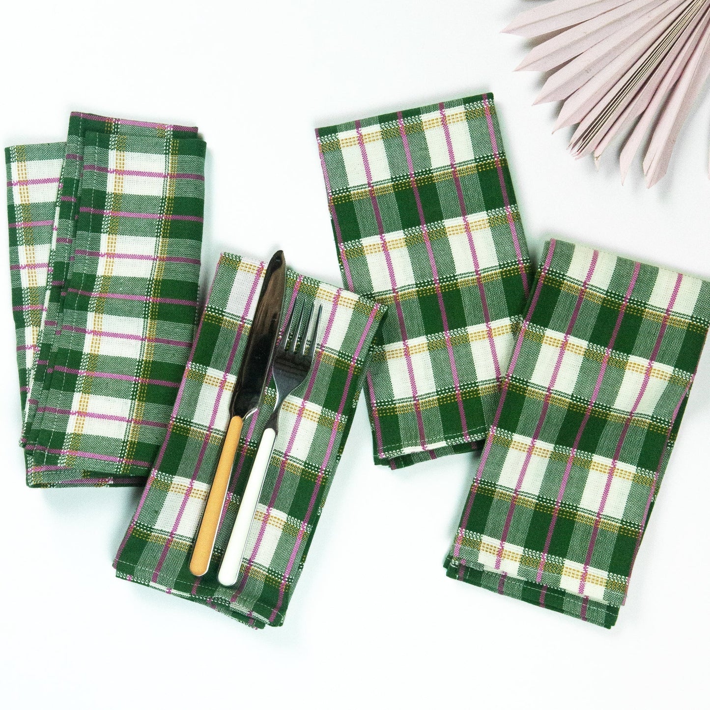 San Andres Gingham Napkin Set Cloth Napkins Archive New York Forest