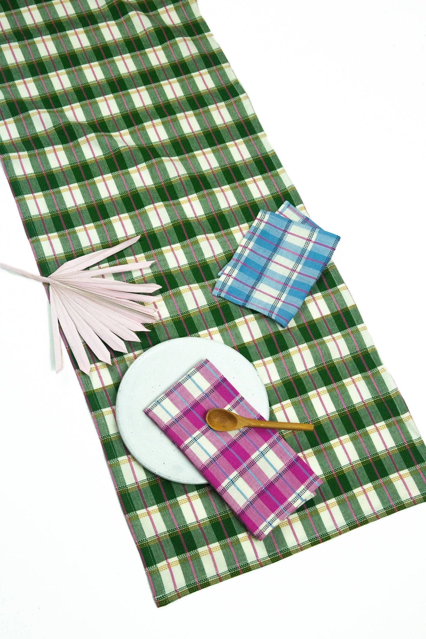 San Andres Gingham Table Runner Tablecloths + Runners Archive New York Forest