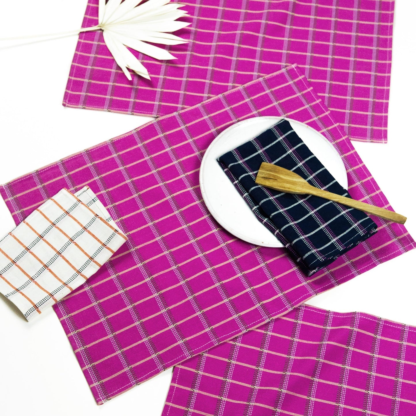 San Lucas Plaid Placemat Set Placemats Archive New York Pink