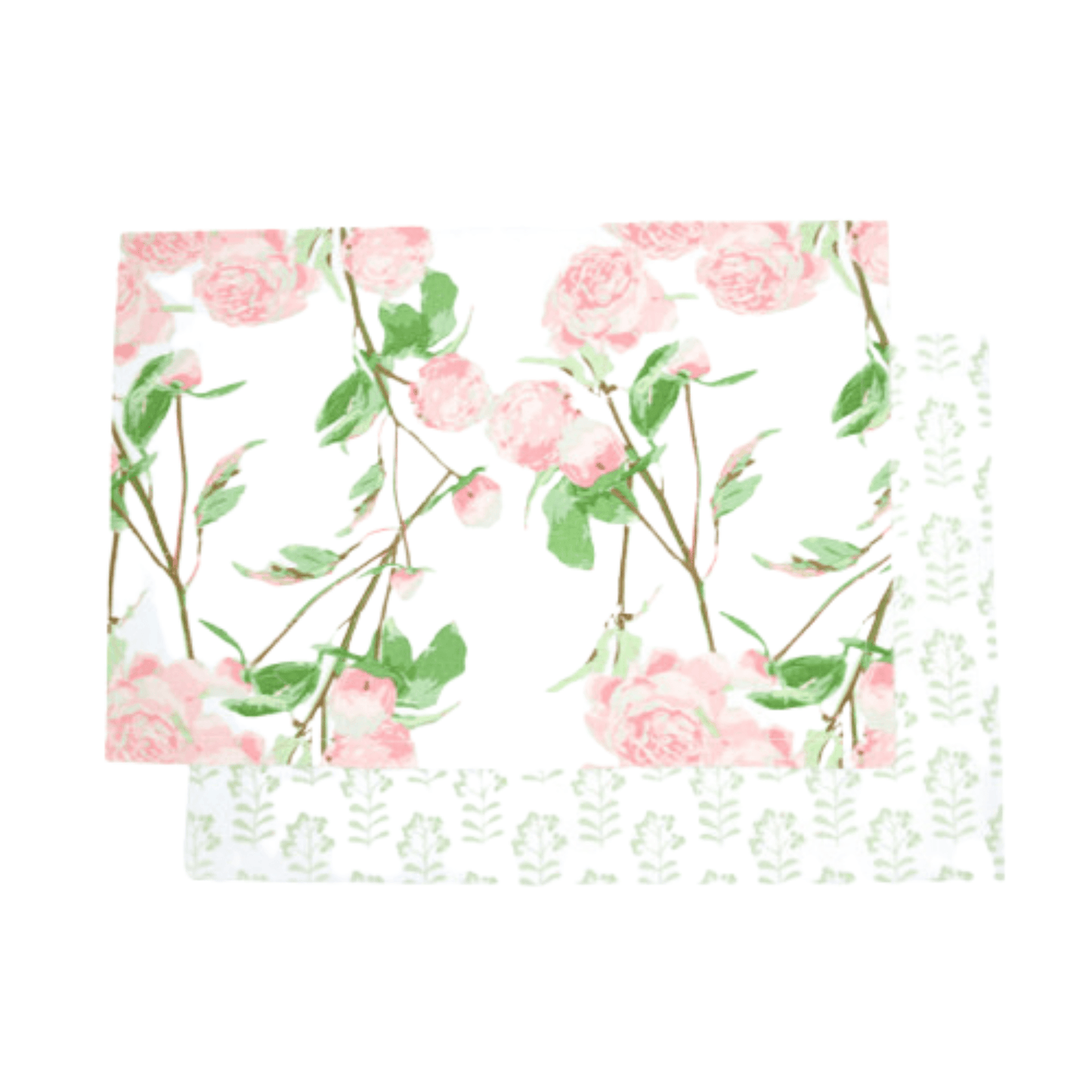 Set of Eight Peonies Reversible Placemats