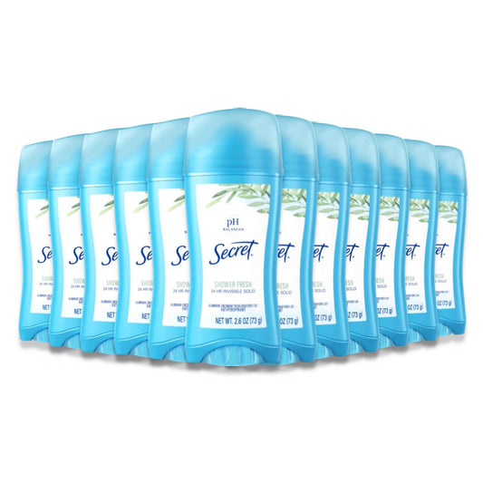 Secret Shower Fresh Invisible Solid Antiperspirant & Deodorant - 2.6oz  12 Pack