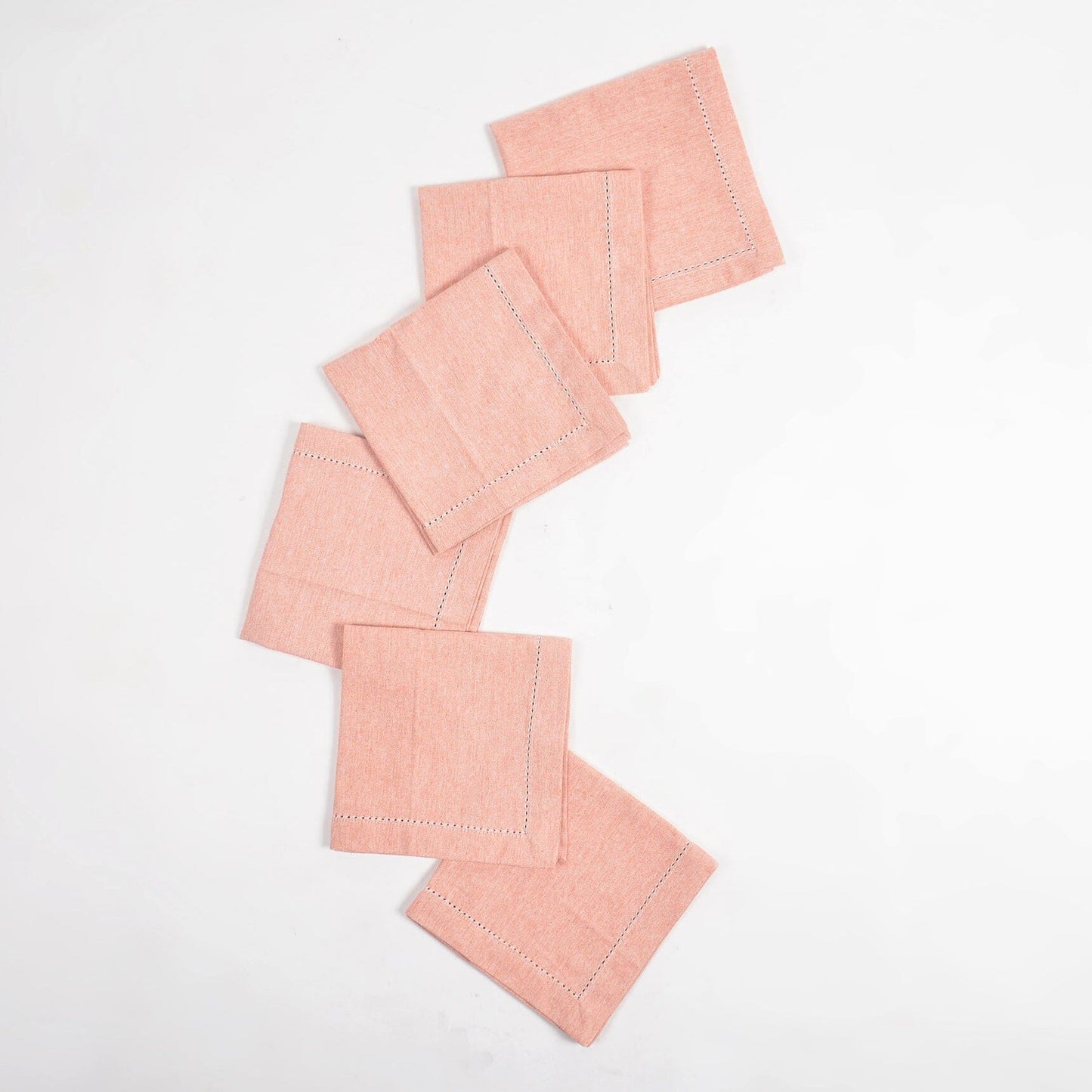 Solid Chambray Napkin Set With Hem Stitch