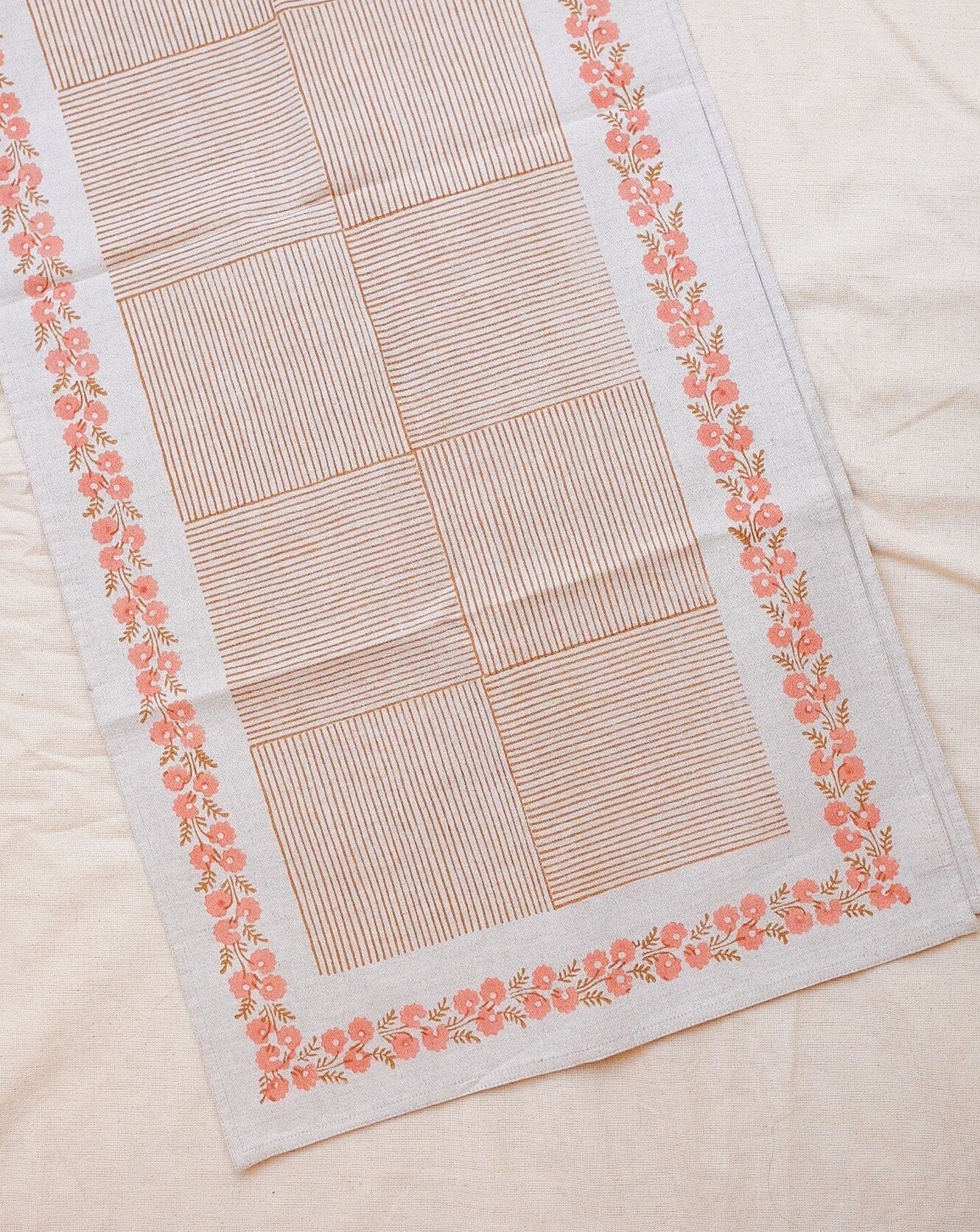 Tamara Linen Table Runner Tablecloths + Runners Soil to Studio Blush