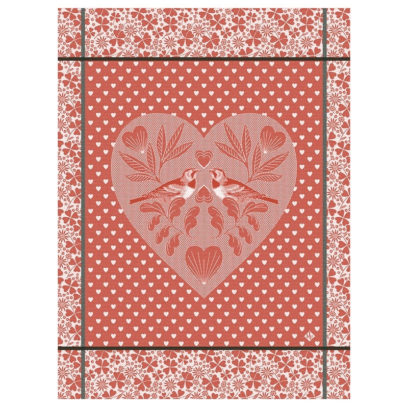 Amour Red Tea Towel